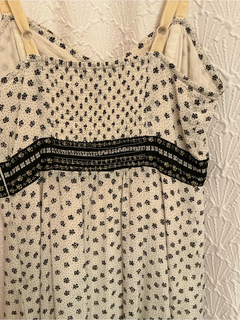 Free People Cream and Black Embroidered Mini Dress - Picture 4 of 5
